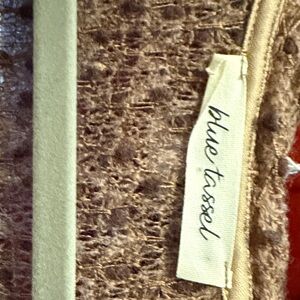 Blue Tassel Brown Textured top